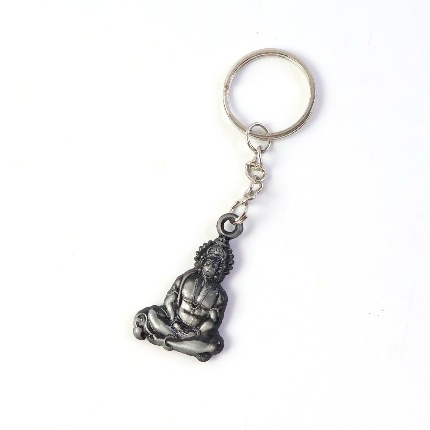 Premium Spiritual Hanuman Ji Sitting Pose Metal Keychain (1 Pc) The Morsignaturekarts