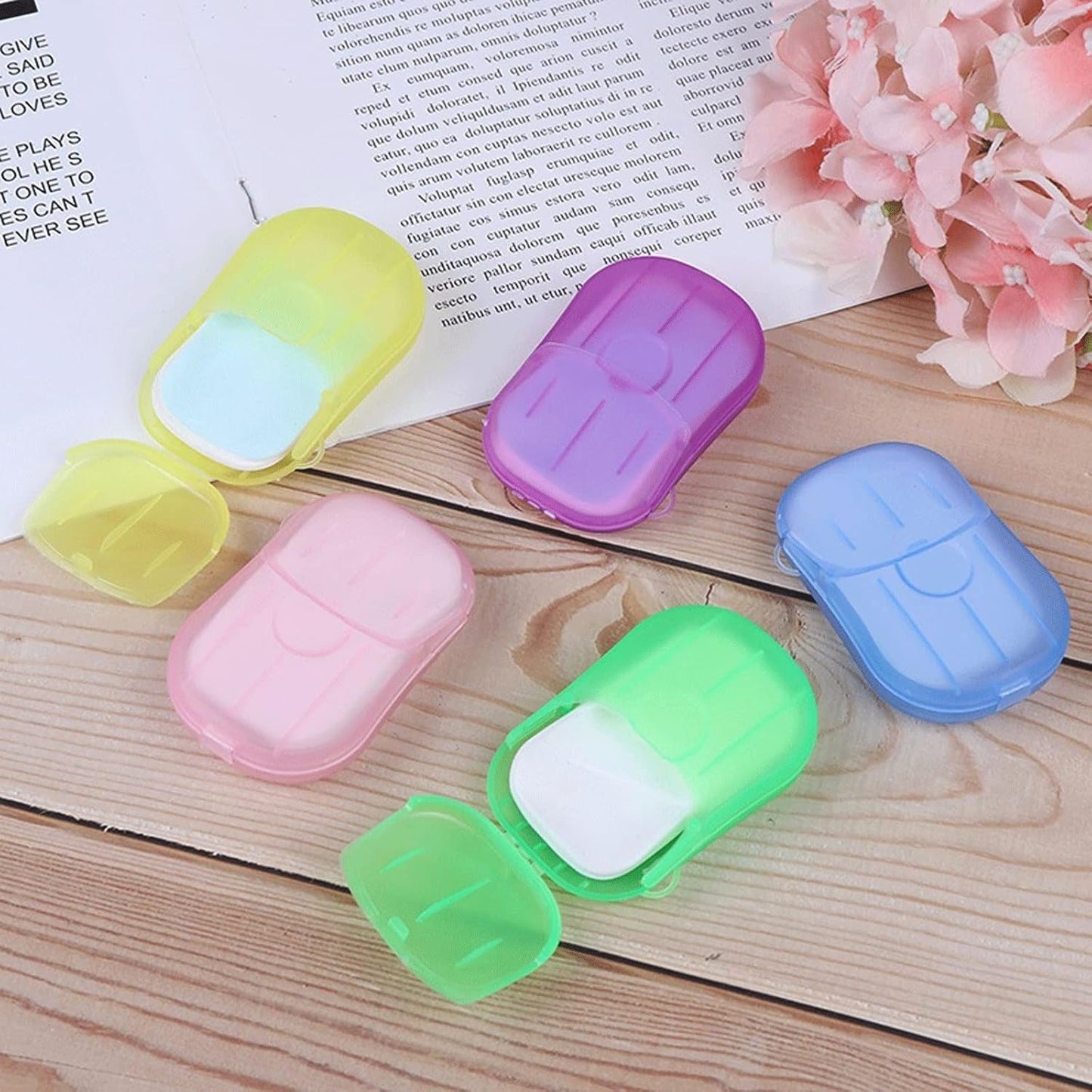 Travel Paper Soap Sheet with Mini Box (20 Sheets in a Pack Approx / Mix Color) Signaturekarts