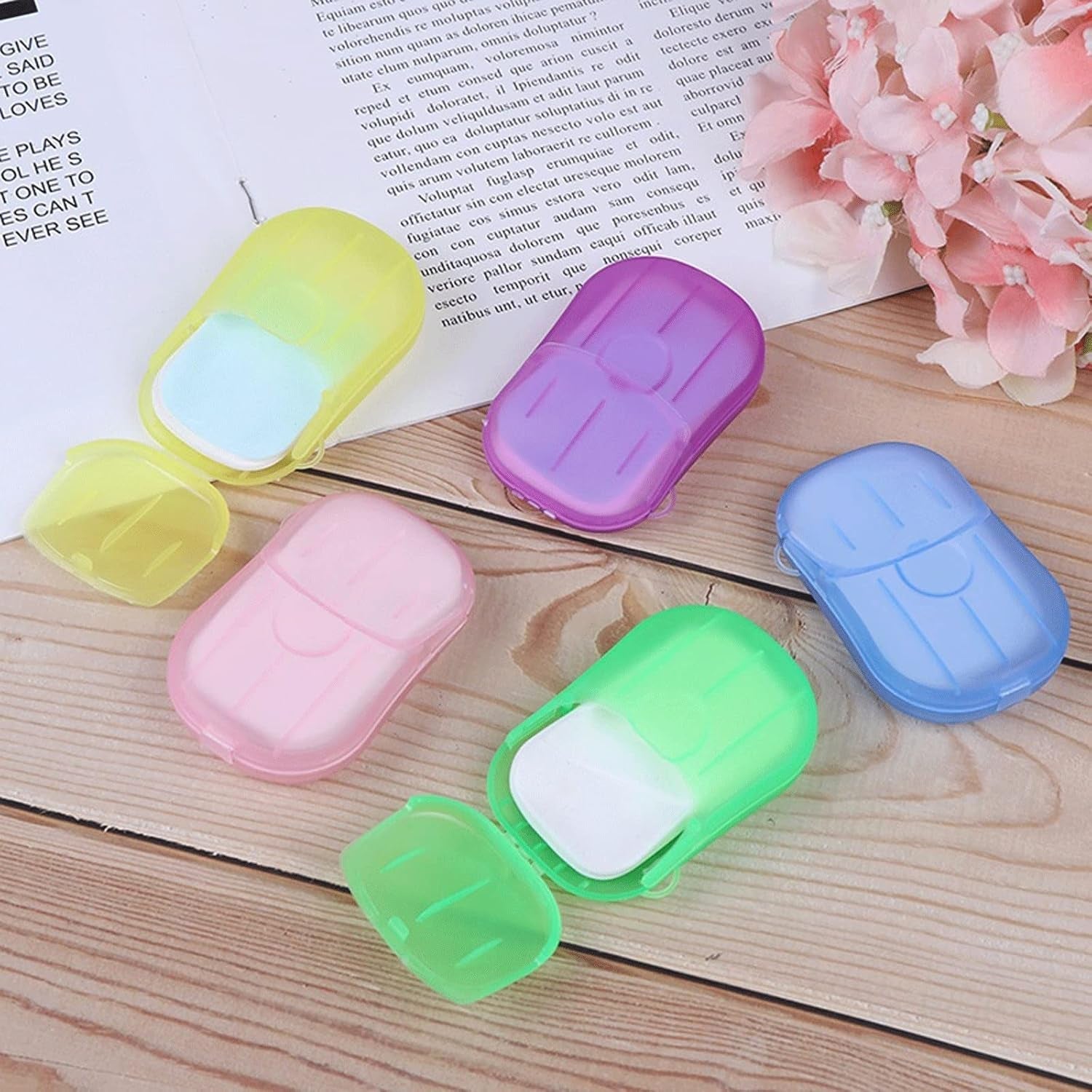 Travel Paper Soap Sheet with Mini Box (20 Sheets in a Pack Approx / Mix Color) Signaturekarts
