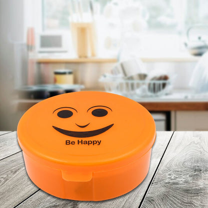 Smily Plastic lunch box, Small Box With 2in1 Spoon pack of 1 signaturekarts