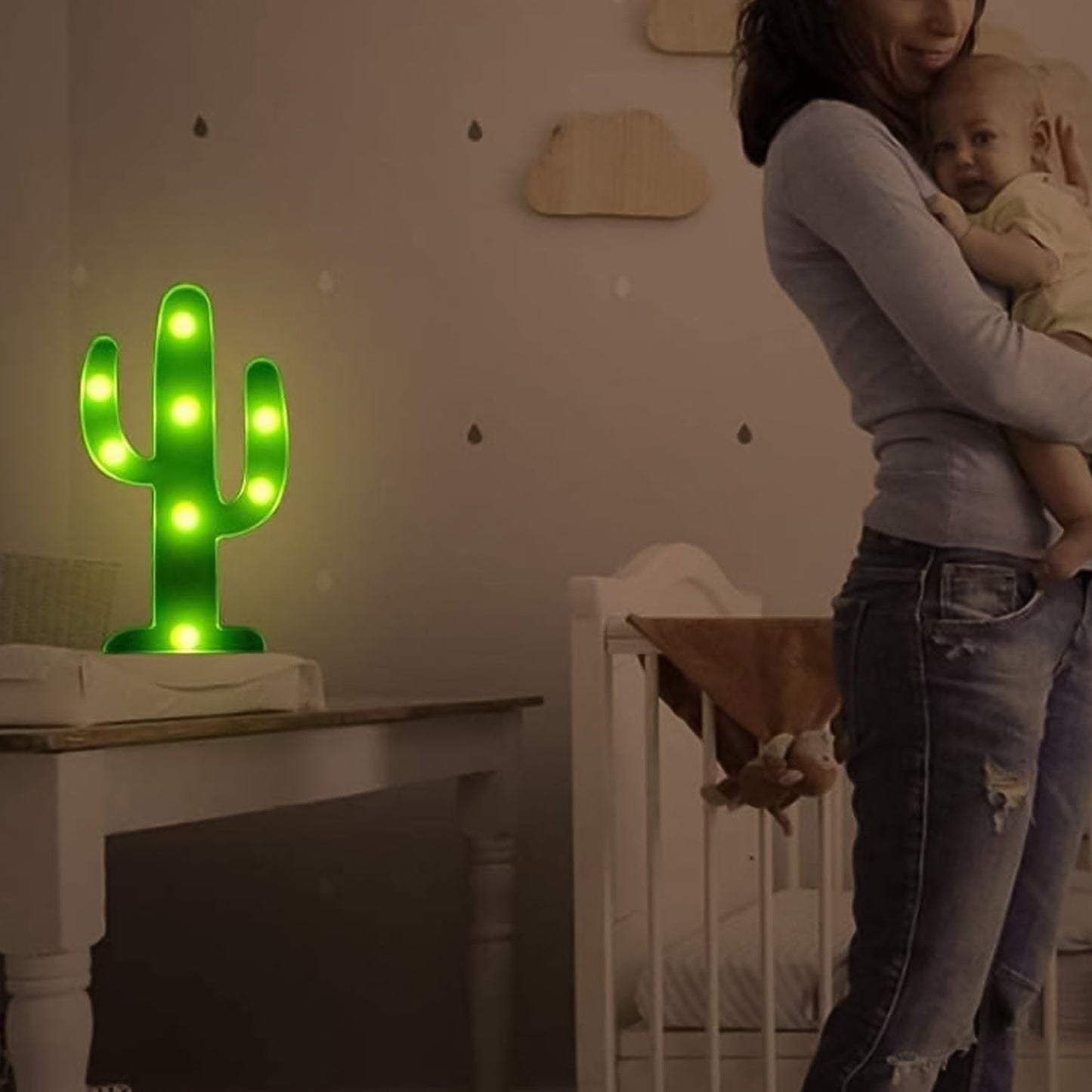LED Cactus Light, LED Desk Lamp, LED Table Lamp (1 Pc / Battery not Included) Signaturekarts