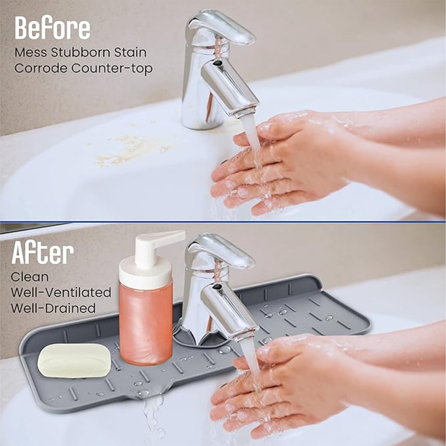 Silicone Sink Faucet Pad / Mat (1 Pc / 33x12 Cm) Signaturekarts