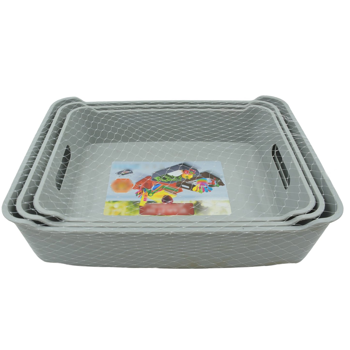 Multipurpose Organising & Storage Plastic Tray,  Fruit & Vegetable/ Multi Purpose Tray, Organizer for Kitchen, Countertop, Cabinet, Bathroom Plastic Storage Basket For Store Fruits, Vegetables, Magazines, Cosmetics, Stationary Set of 3 signaturekarts