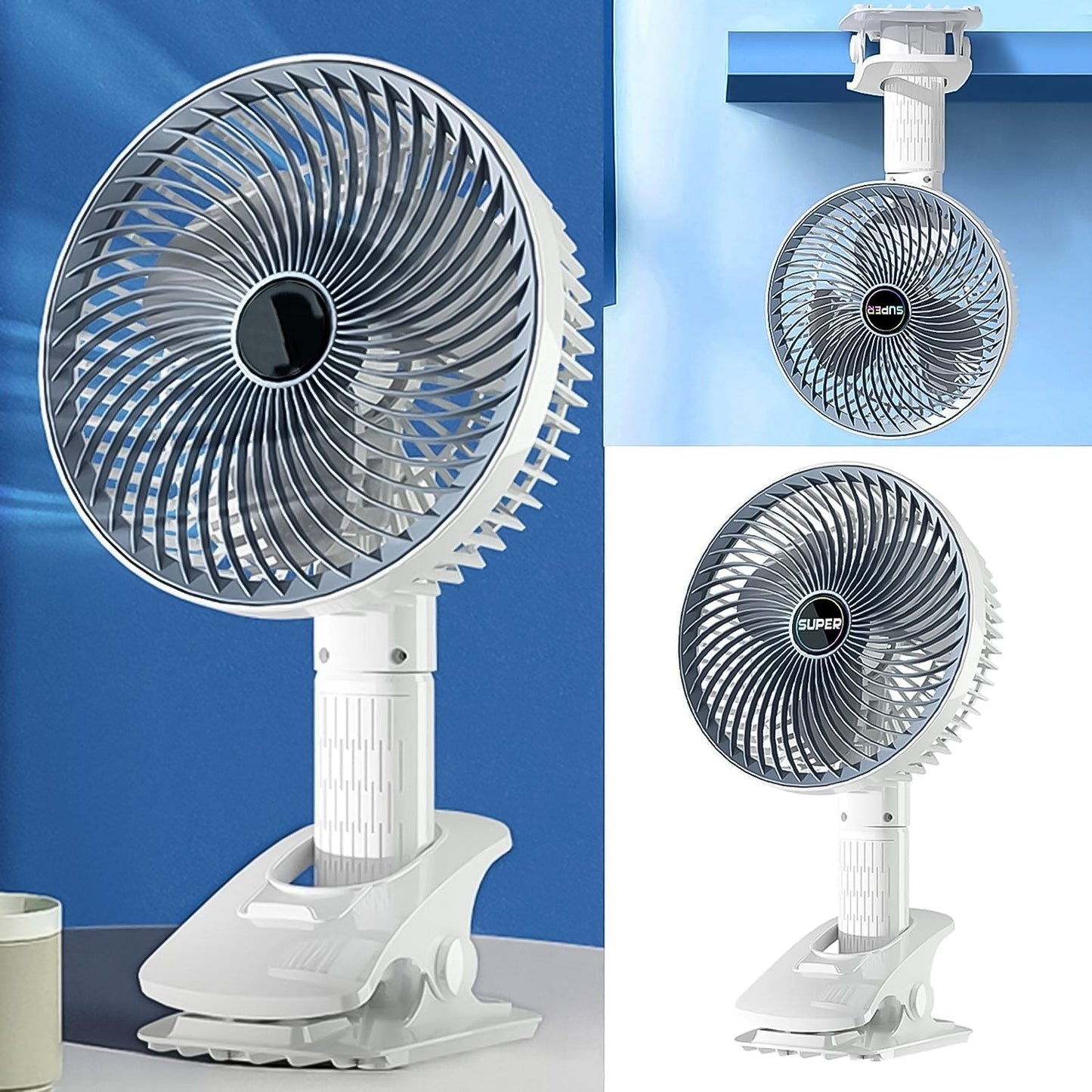 Multifunctional USB Desk Fan Clipped Fan (1 Pc / With Color Box) Signaturekarts