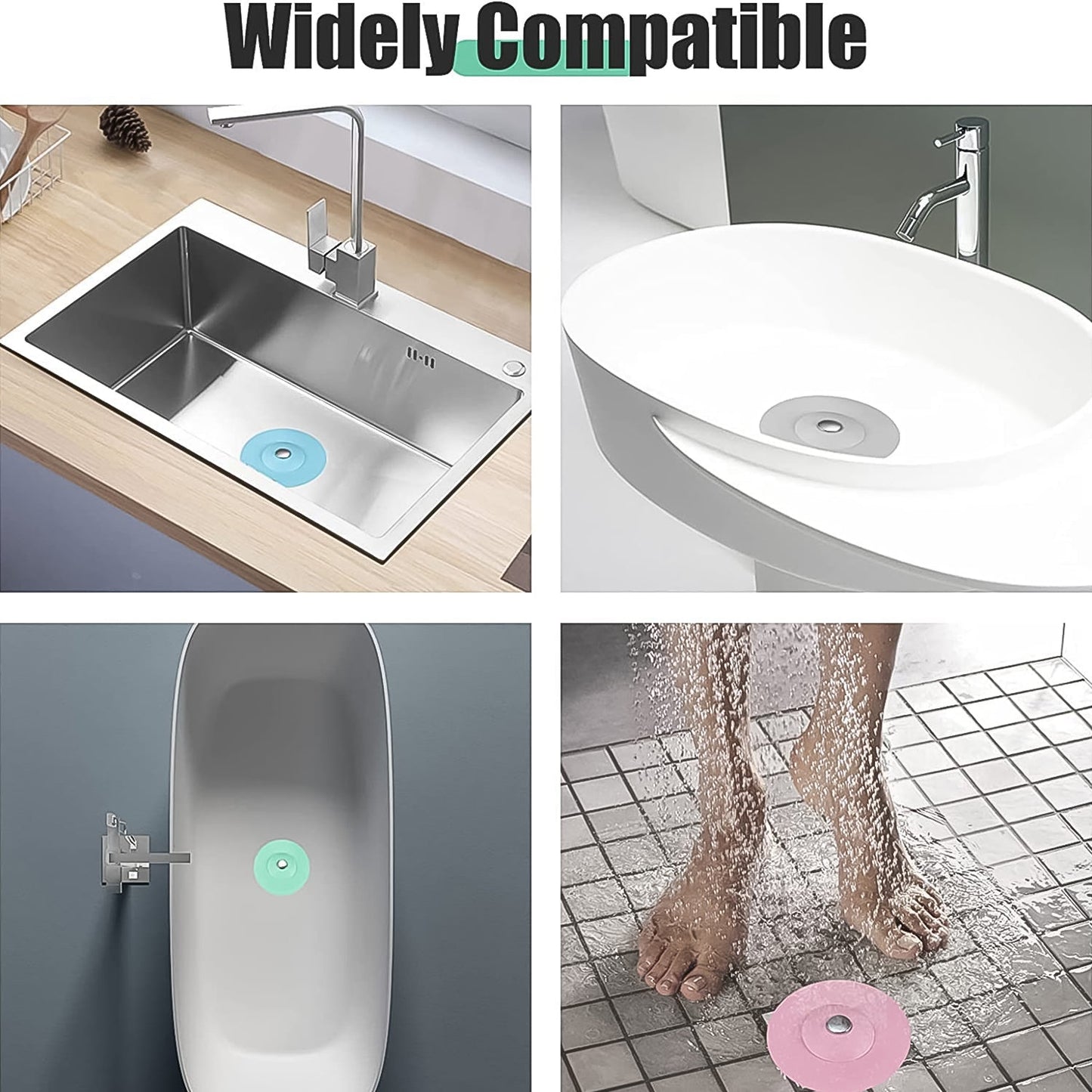 Sink Stopper Silicone Bathtub Stopper, Kitchen Sink Drain Strainer (1 Pc) Signaturekarts