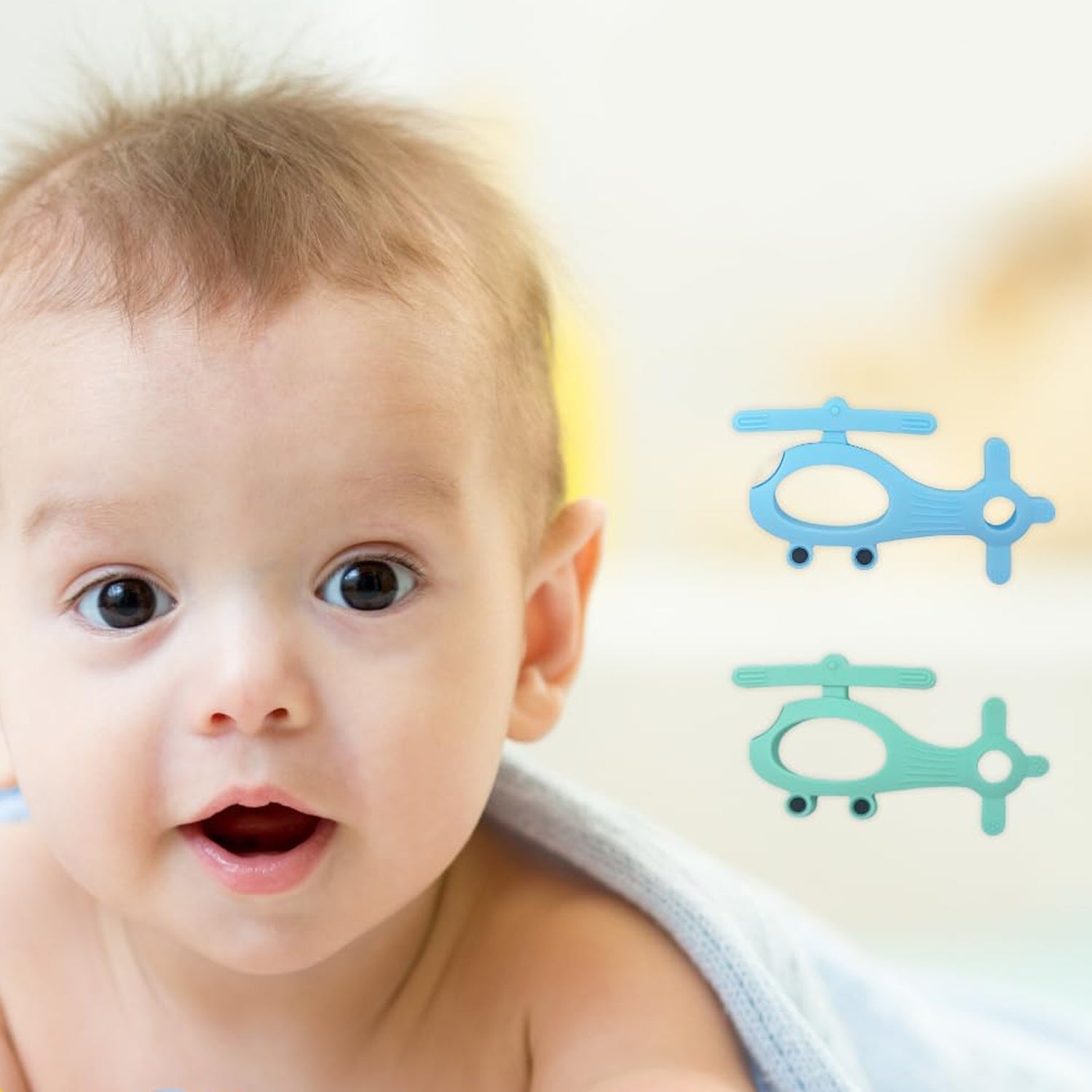 Silicone Helicopter Shape Teether for Baby (1 Pc / Mix Color) Signaturekarts