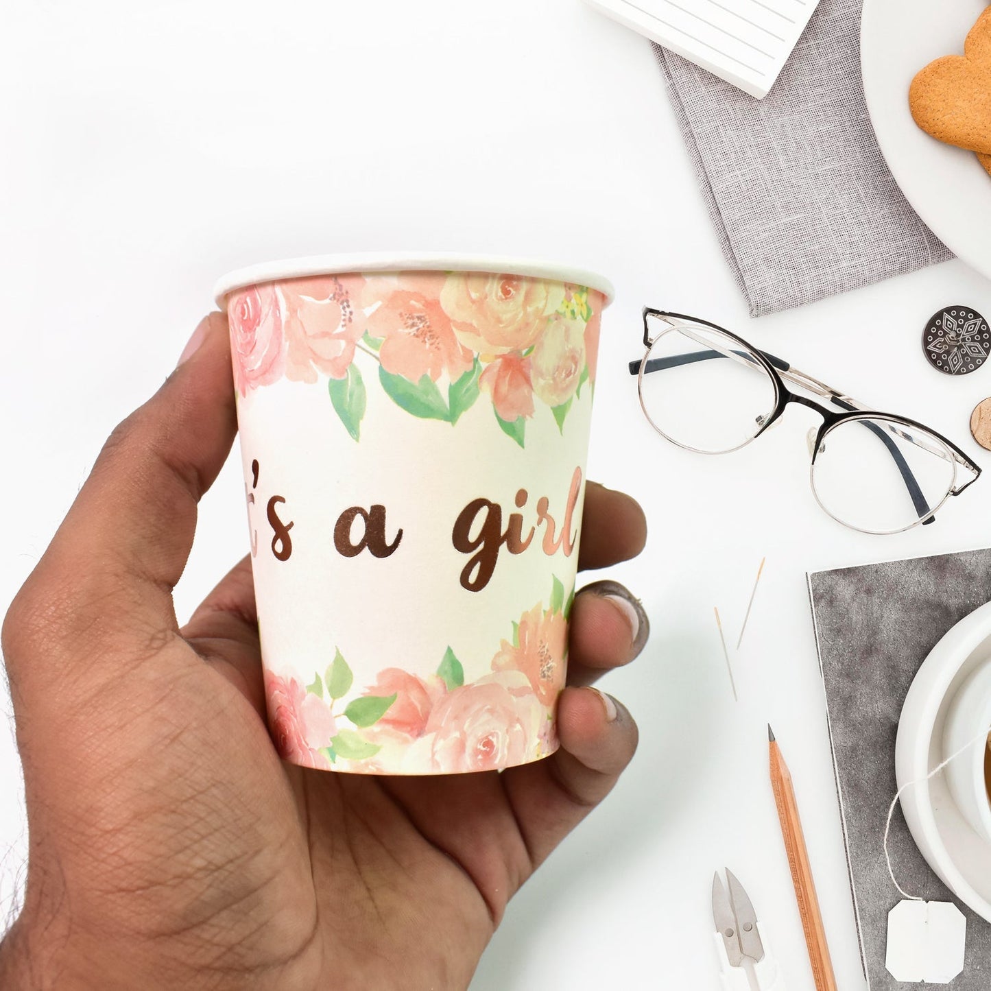 Disposable Paper Cups, Disposable Tea, Coffee Cups (3 Pcs Set / Mix Color) Signaturekarts