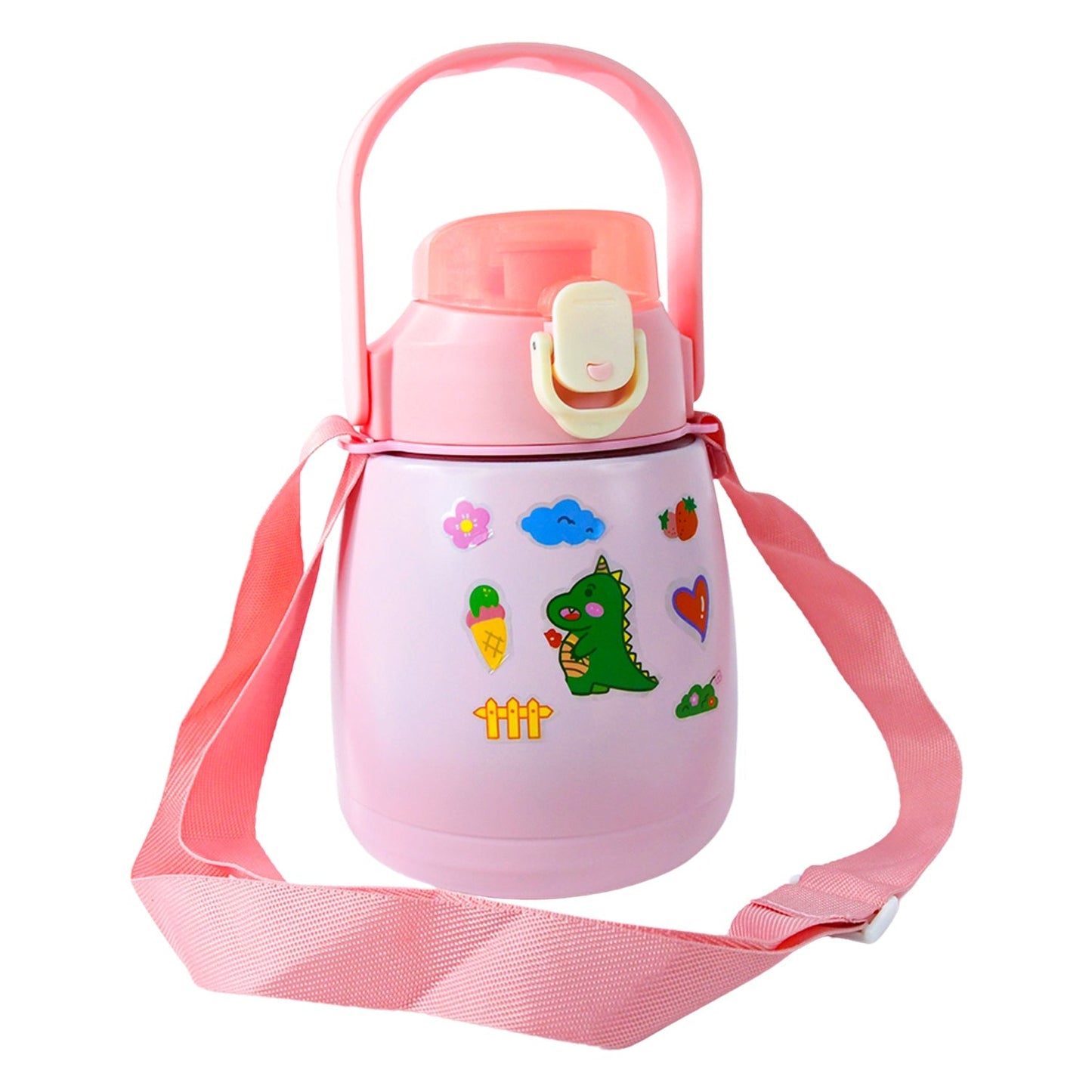 Stainless Steel Vacuum Insulated Water Bottle with Handle & Sticker (700 ML) Signature Kart