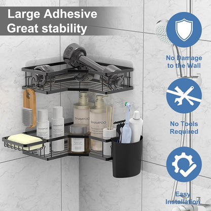 Iron Coating Self-Adhesive Corner Shelf Organizer (2 Pc) Signature kart