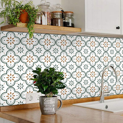 Peel & Stick 8×8 Inch Floor Tiles for Kitchen & Bathroom (10 Pc Set) signaturekarts