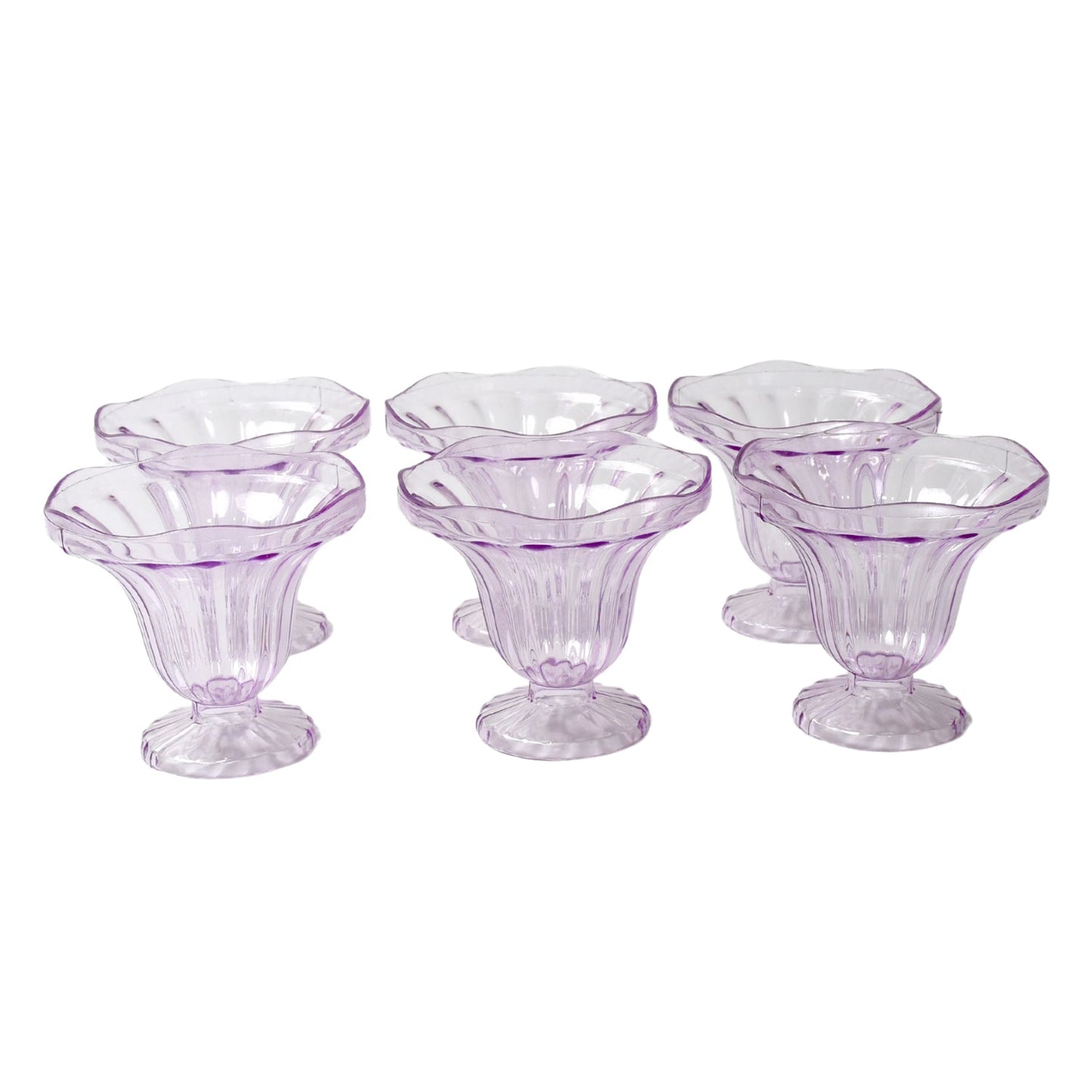 Crystal Plastic Ice-Cream Bowl Set – Serving Bowls (6 Pc) signaturekarts