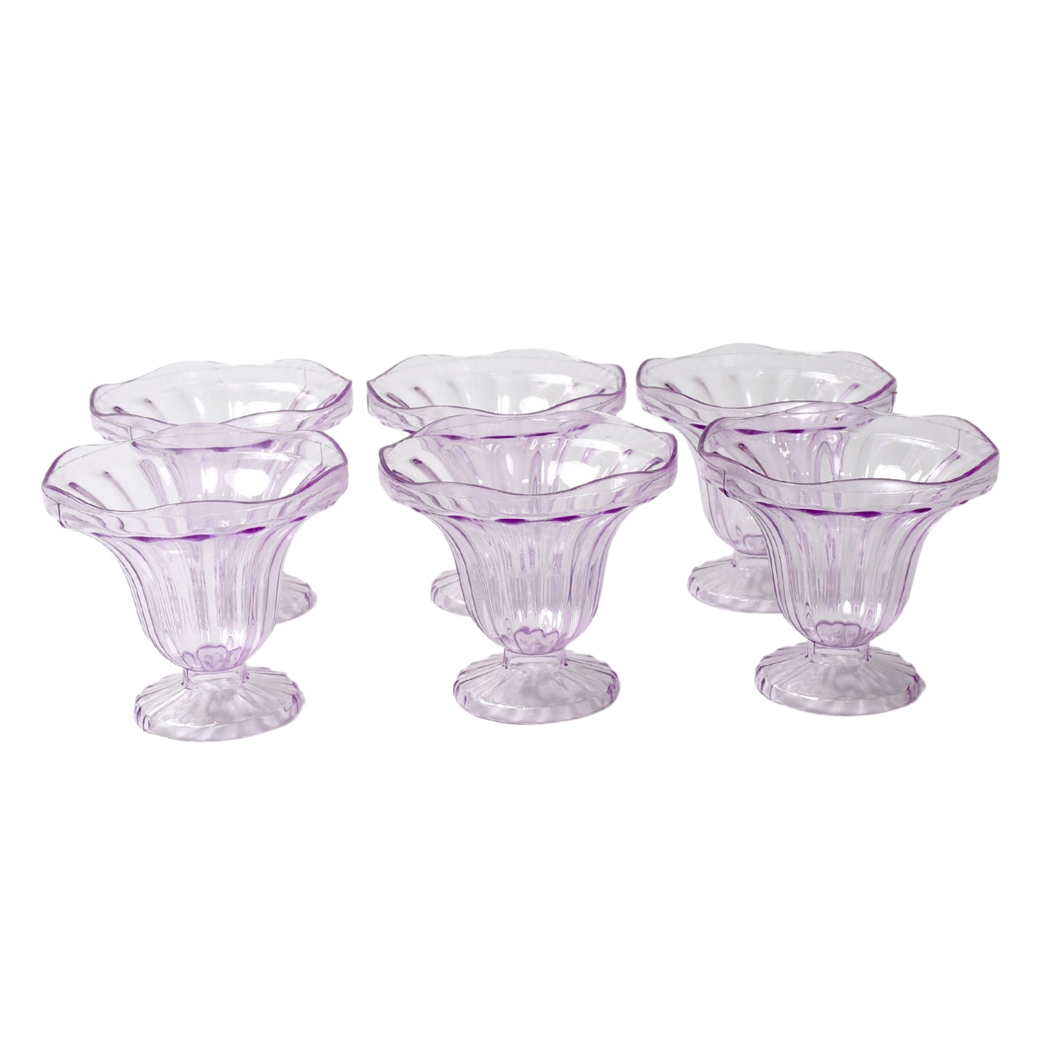 Crystal Plastic Ice-Cream Bowl Set – Serving Bowls (6 Pc) signaturekarts