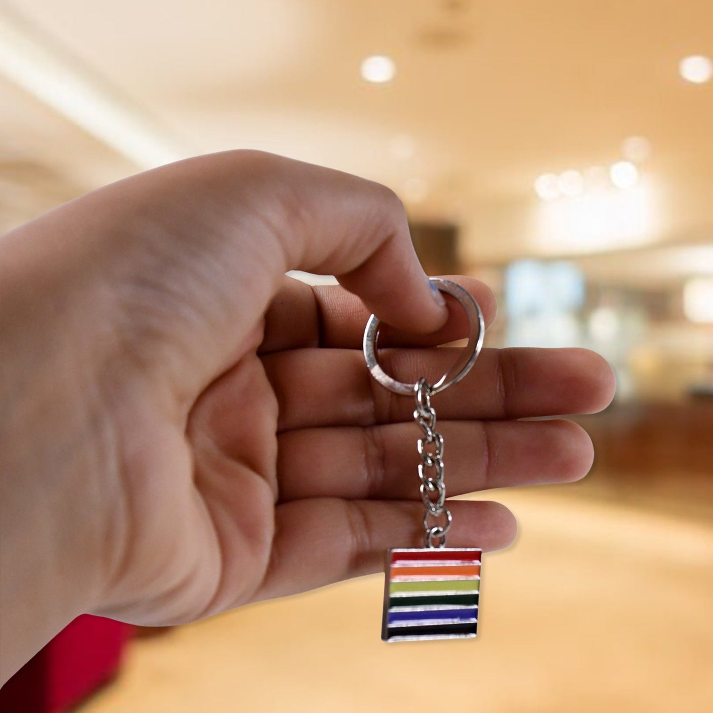 Rainbow Design Metal Keyring Key Chain (1 Pc Mix Design) Signature kart
