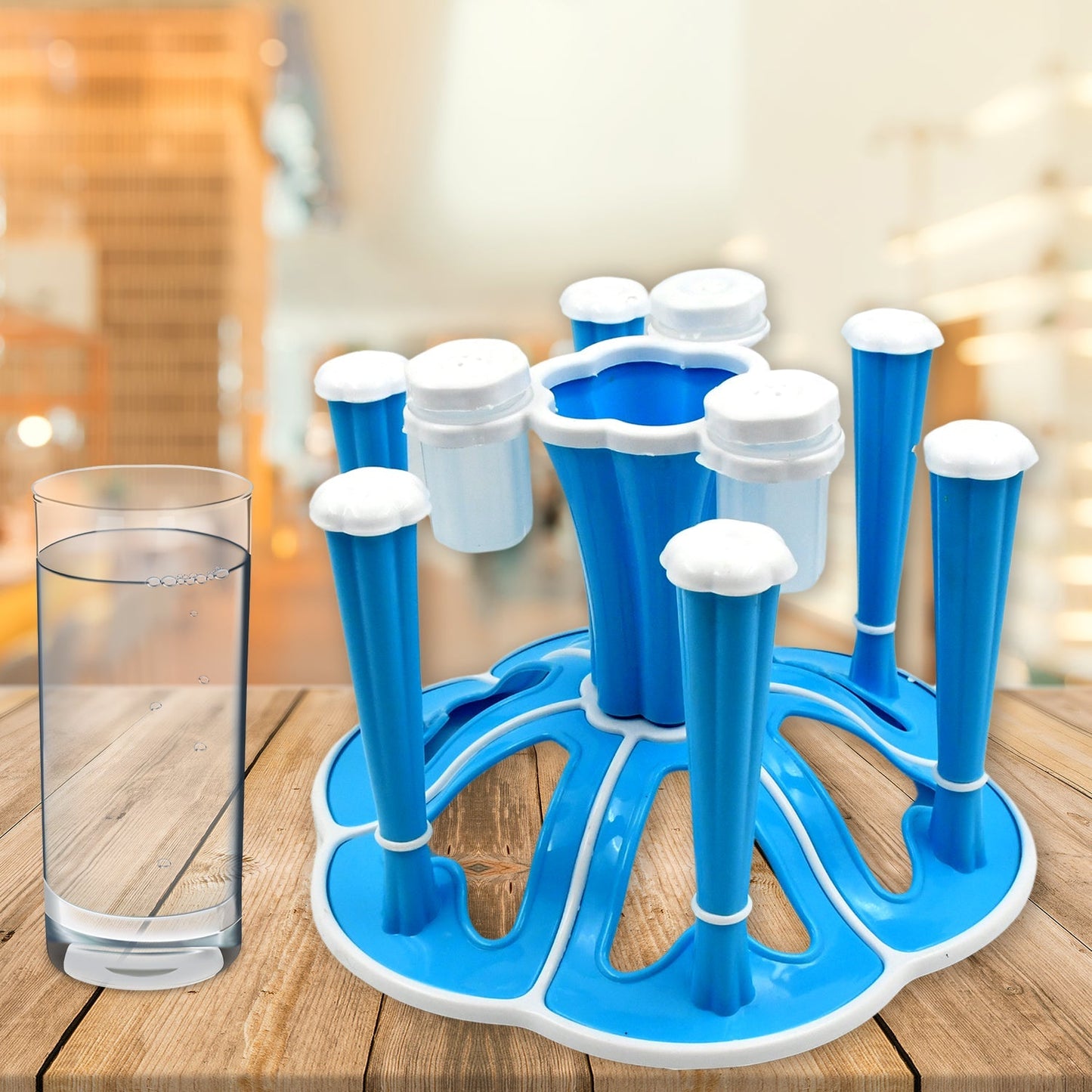 Miracle Plastic Glass Stand for Kitchen & Dining (6-Glass, Spices, Moq - 2 Pc) signaturekarts