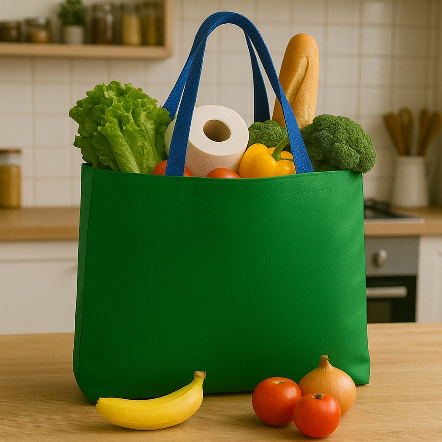 Plastic Eco-Friendly Large Shopping Tote Bag 62x44cm (Mixcolor & 1 Pc) Signature Kart