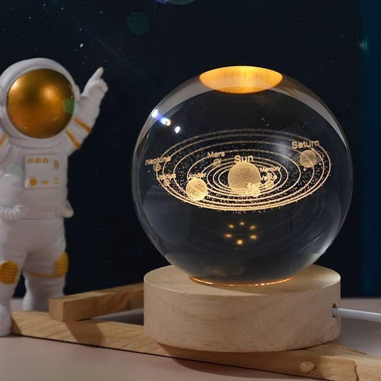 3D Astronomy Night Lamp Crystal Ball lamps With Base (1 Pc) signaturekarts