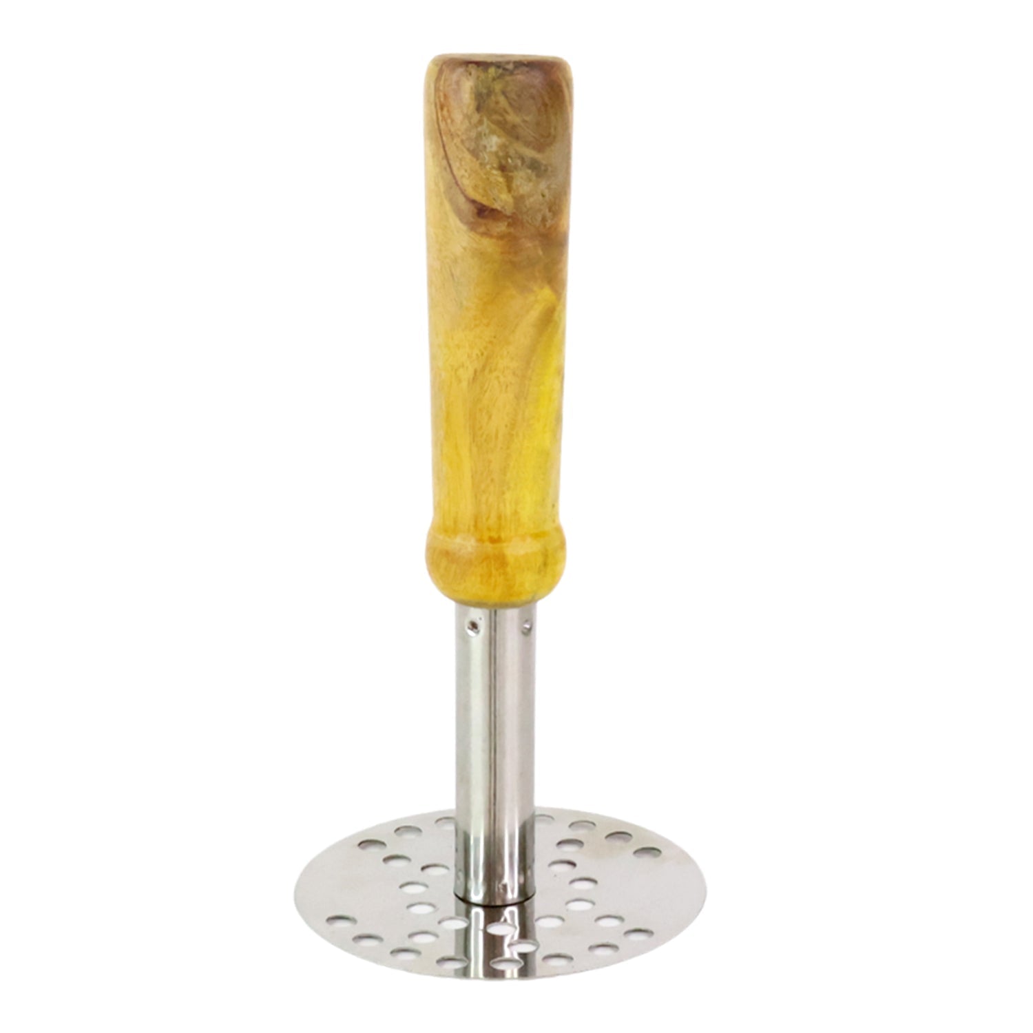 Stainless Steel Potato Masher, Pav Bhaji Masher with wooden handle Signature Kart