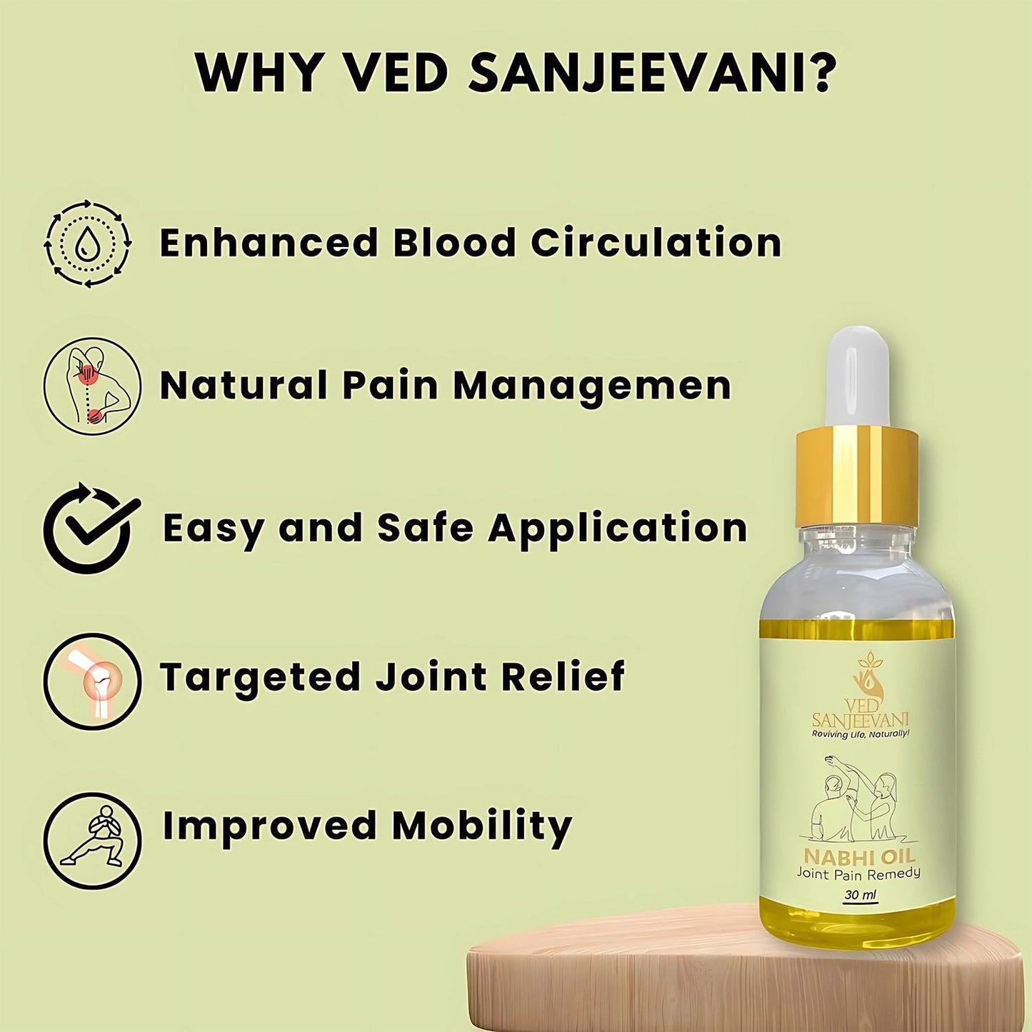 Ved Sanjeevani Nabhi Oil for Joint Pain Relief (30ML / 1 Pc) Signature Kart