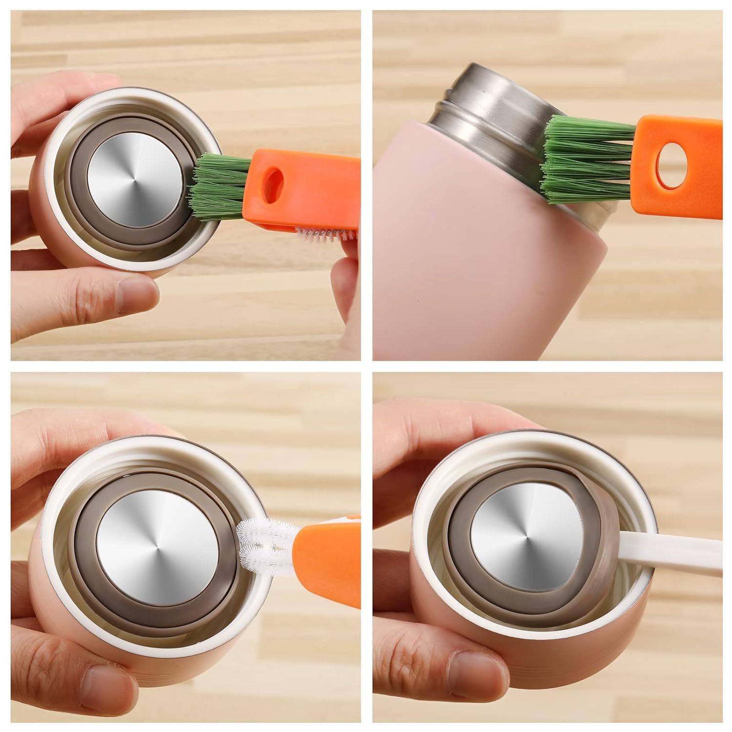 3-in-1 Multifunctional Cleaning Brush Set – Mini Bottle, Cup & Lid Cleaner (1 Pc) signaturekarts