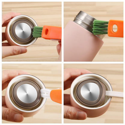 3-in-1 Multifunctional Cleaning Brush Set – Mini Bottle, Cup & Lid Cleaner (1 Pc) signaturekarts