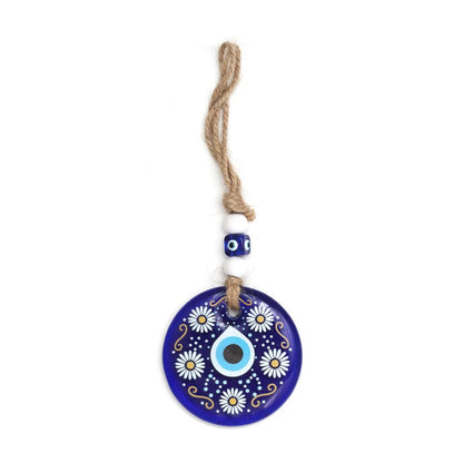 Decorative Evil Eye Wall Hanging Nazar Protector Charm with Beads, Wind Chime (1 Pc) Signature Kart