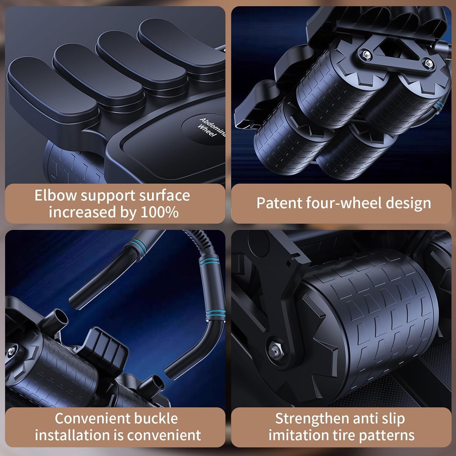 Automatic Rebound Abdominal Wheel with 8 Elbow Supports (1 Pc) Signaturekarts