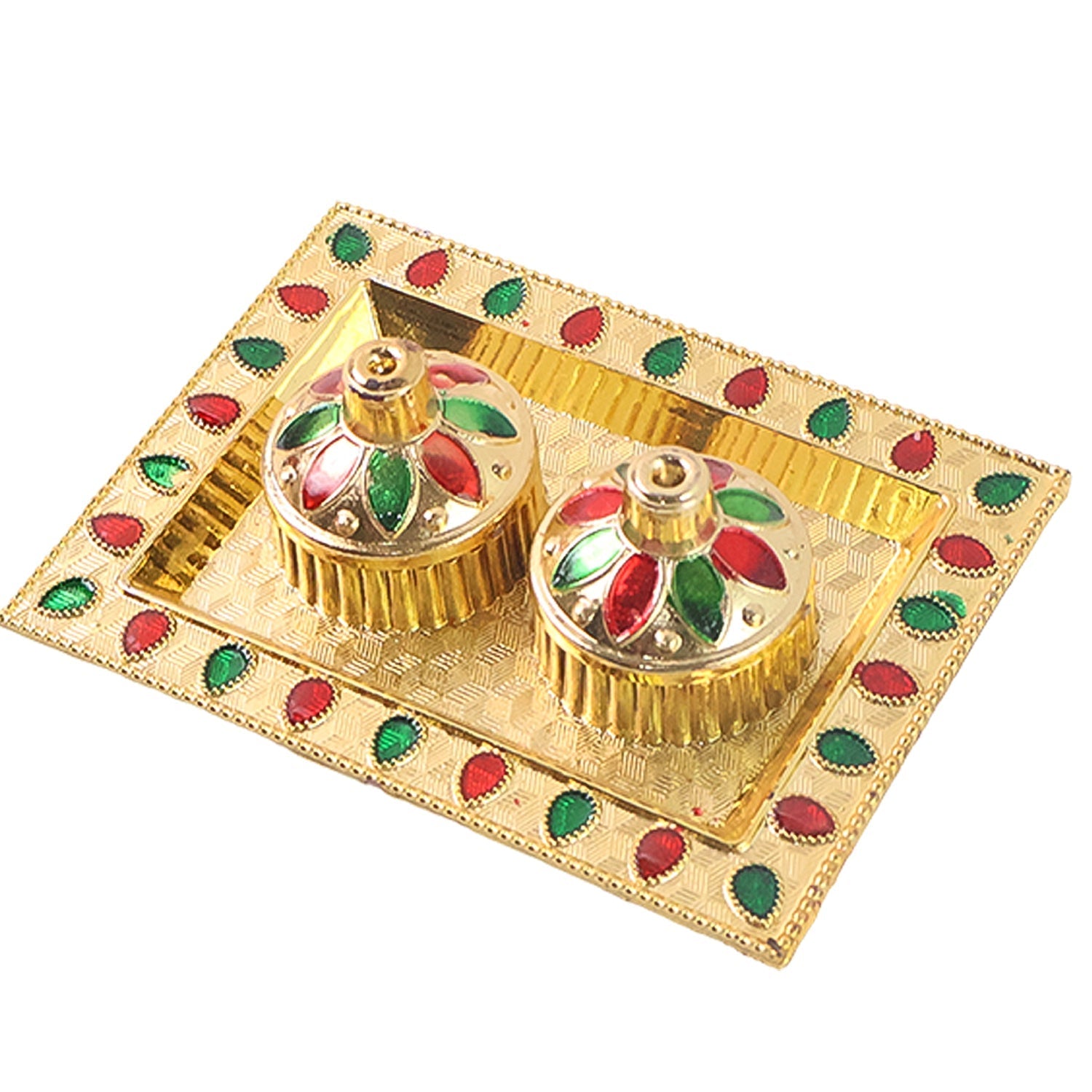 Rakasha Bandhan Special Puja Thali, Kumkum Thali Holder, Pooja Return Gift, Indian Housewarming Gifts, Brother / Bhai / Bhabhi / Sister / Family   for Rakshabandhan, Diwali (Mix Design) signaturekarts