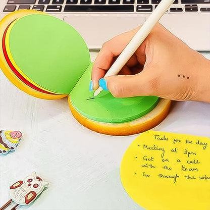 Burger Shaped Note / Sticky Notes / Memo Notes, Unique Mini Notes (Multicolor) Signaturekarts