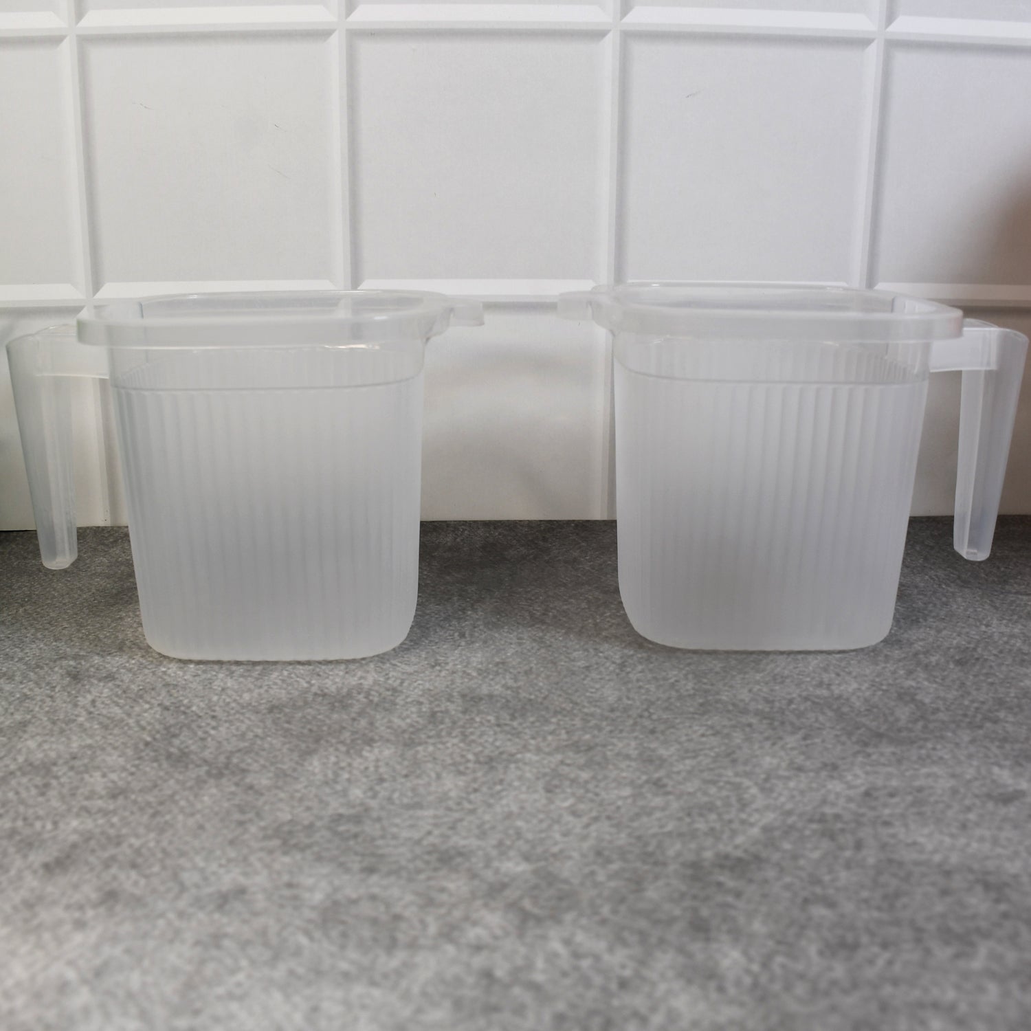 Plastic Transparent Bathroom Water Mug (4 pc / Mix colour / 1000 ML) Signaturekarts