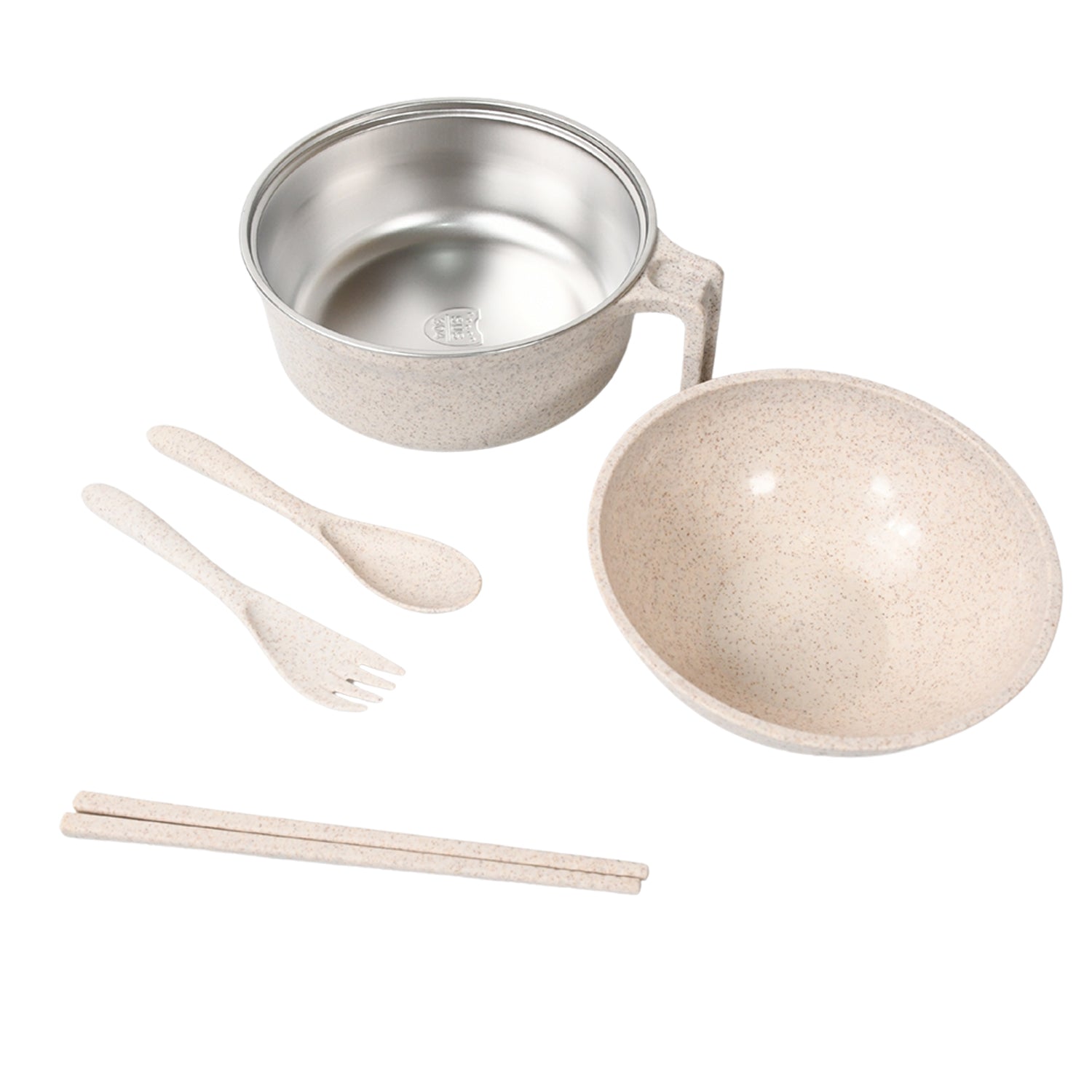 Rice Bowl Noodle Set – 6 Pcs with Lid, Handle & Cutlery signaturekarts