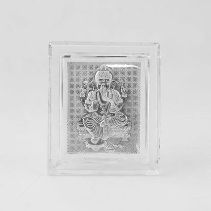 Embossed Silver-Plated Lord Ganesha Photo Frame  (1 Pc) signaturekarts