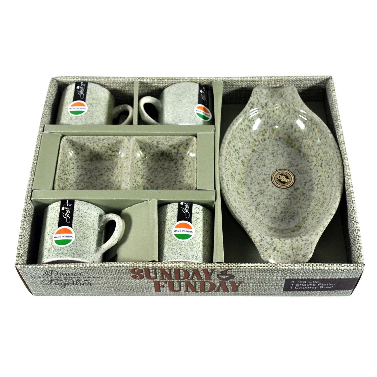 Sunday Funday 6-Piece Tea Set – Platter & Dual Bowl signaturekarts