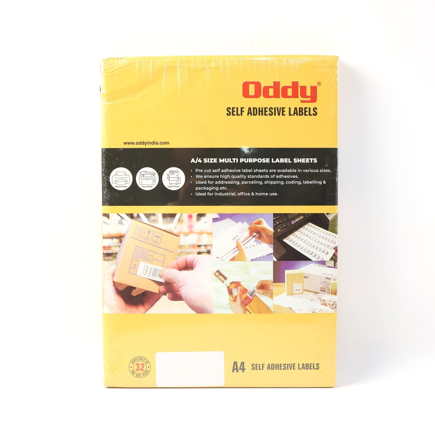 Oddy Self-Adhesive Labels – A4 Sheets, 24-Up per Sheet (100 Sheets, 2400 Labels) signaturekarts
