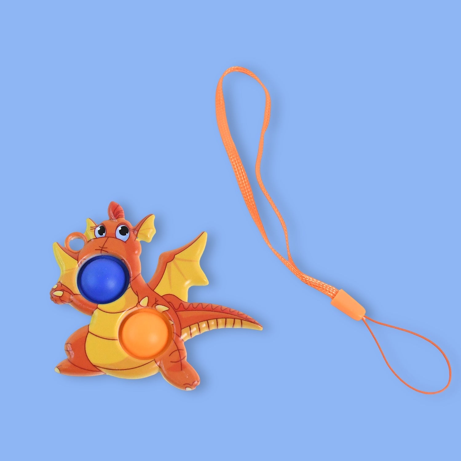2-Bubble Dragon-Shaped Push Pop Fidget Toy with Strap (1 Pc) Signature kart