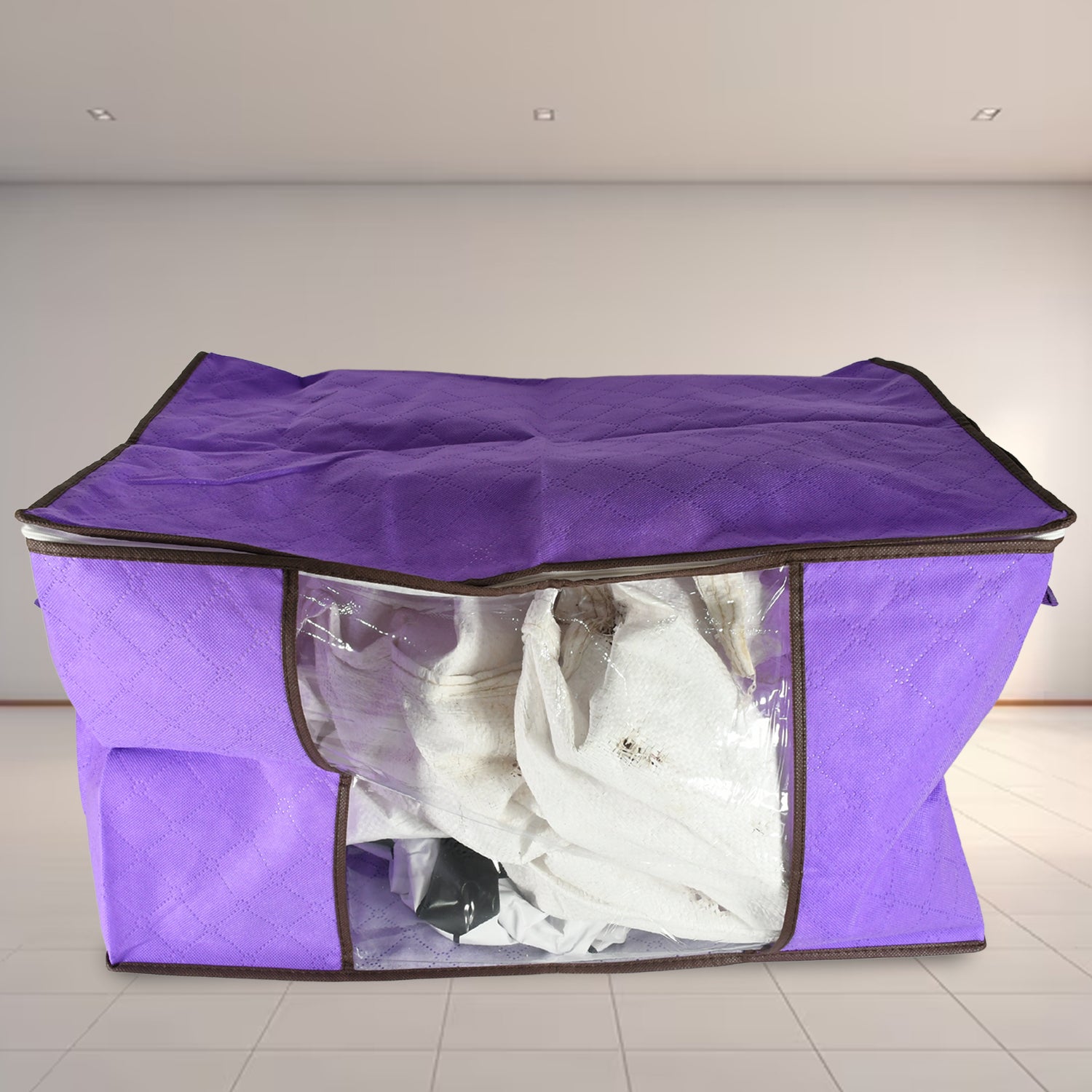 Clothing storage bag zipper, non-woven storage bag storing the clothes and sarees Signaturekarts