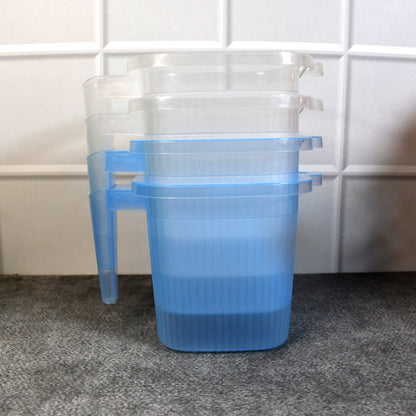 Plastic Transparent Bathroom Water Mug (4 pc / Mix colour / 1000 ML) Signaturekarts