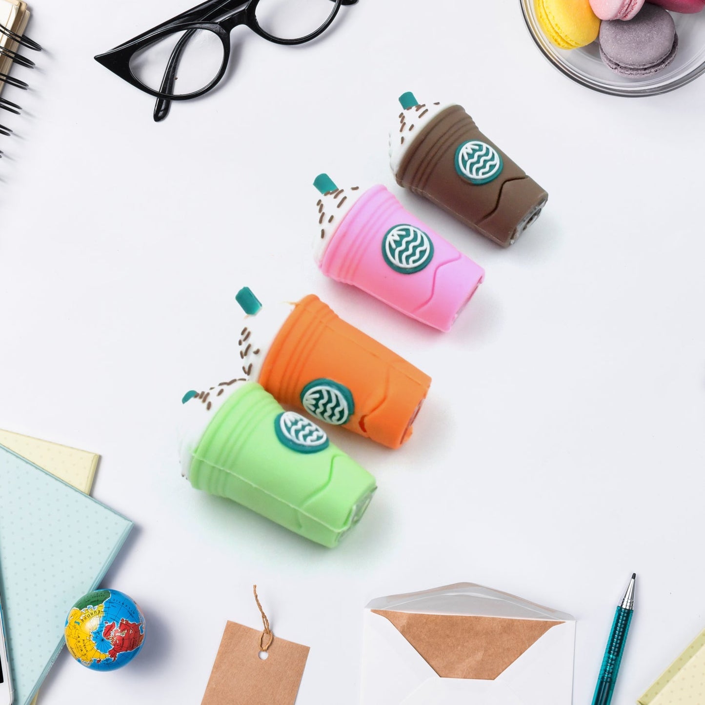 2In1 3D Cute Coffee Or Ice cream Shape sharpner Like Rotary Manual Pencil Sharpener for Kids  Ice Cream Style Office School Supplies, Back to School Gift for Students,Kids Educational Stationary kit, B'Day Return Gift (1 Pc) signaturekarts