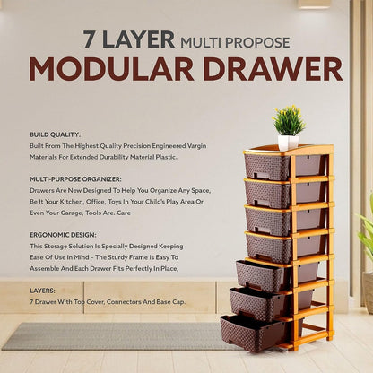 7-Layer Multipurpose Plastic Storage Drawer Organizer Signature kart