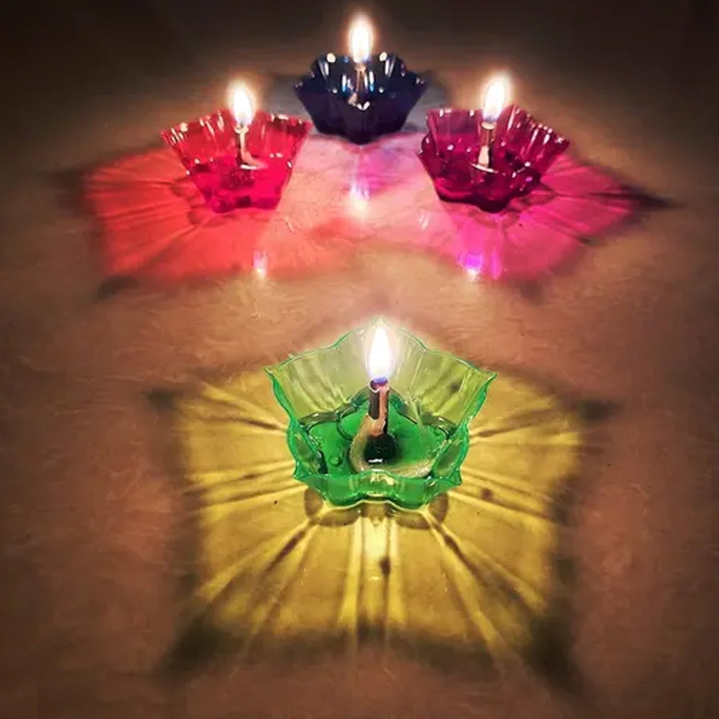 Magical Reflection Diya Set with 6 Attractive Design Cup Set Of 12 Pieces, Diwali Your Brand