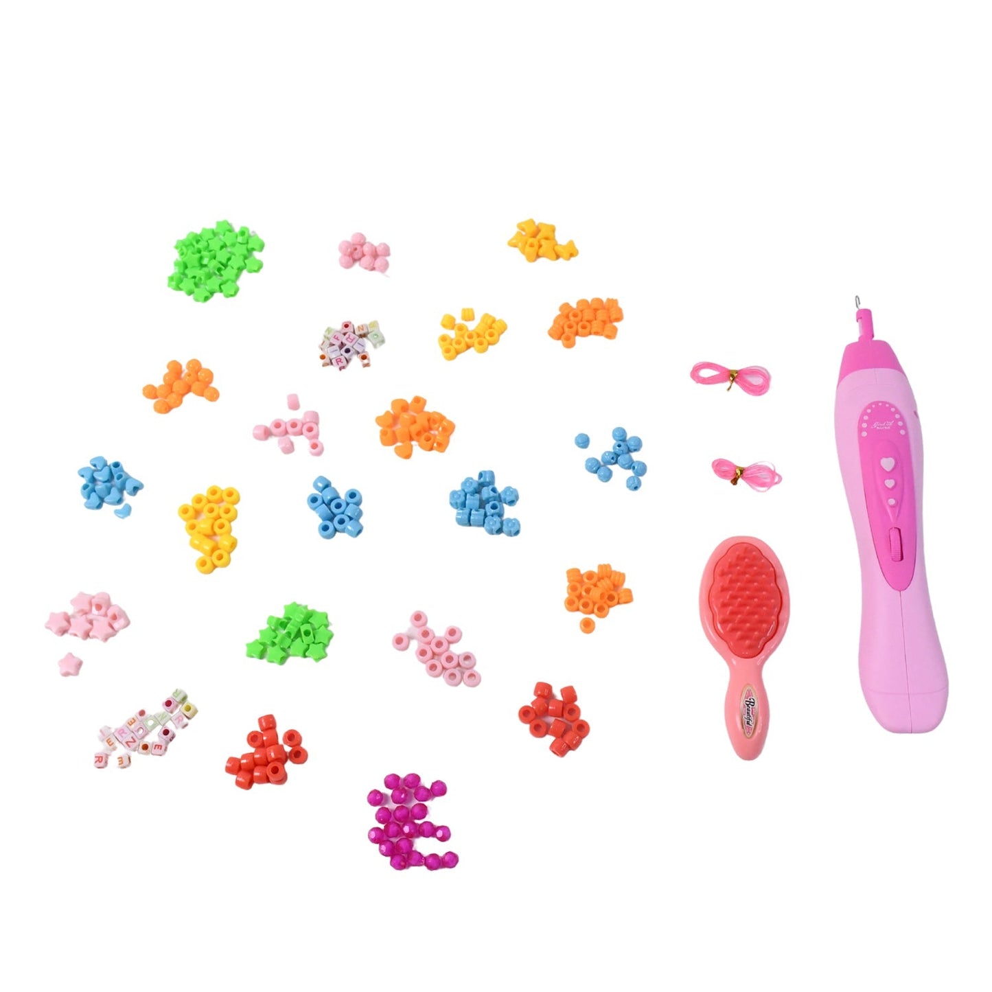 Hair Styling Clasp Clips Twisting Stringing Beads Kit for Girls, Portable Hair Braider Machine,Hairstyle Braid Kit DIY Hair Styling Tool with Comb, Rubber, Button Beads and Beads (85 Pcs Set), Hair accessories signaturekarts