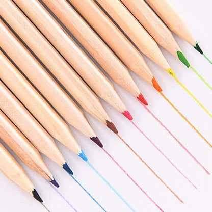Colorful Wooden Pencil Set with Pencil box, Ruler, Sharpener (12 Pcs Set) signaturekarts