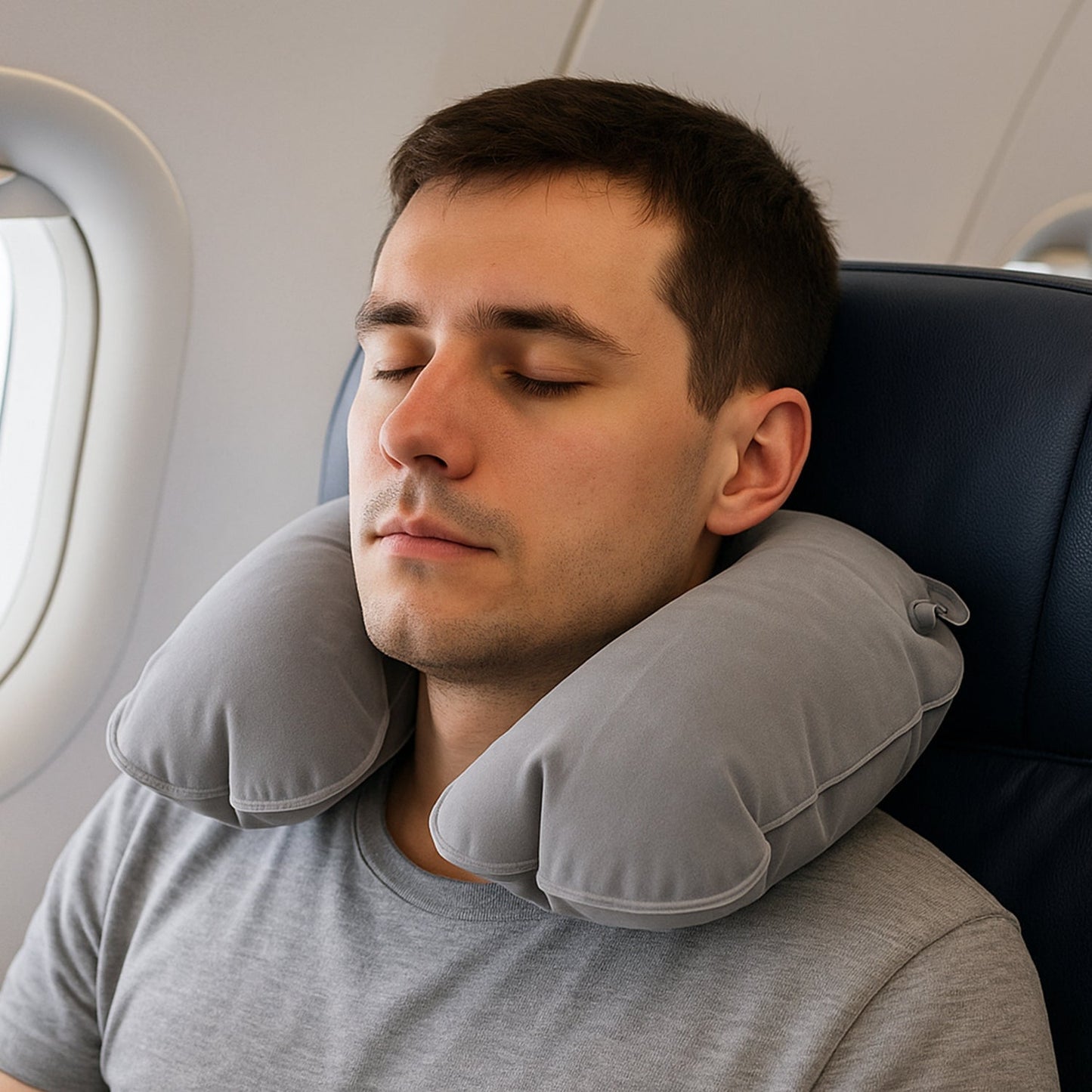 Inflatable & Foldable, Pillow U Shape Air Cushion Travel Pillow (1 Pc / Mix Color) Signature Kart