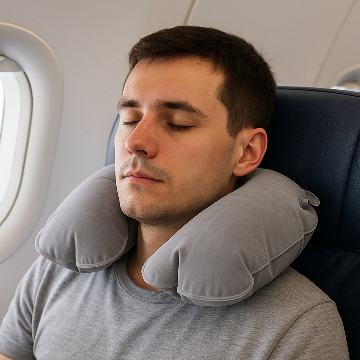 Inflatable & Foldable, Pillow U Shape Air Cushion Travel Pillow (1 Pc / Mix Color) Signature Kart