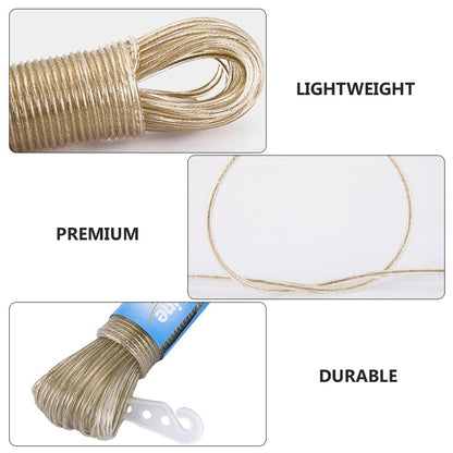 Clothesline Portable Travel Clothesline Adjustable with 2 Plastic Hooks (10 M Approx / 1 Pc) Signaturekarts
