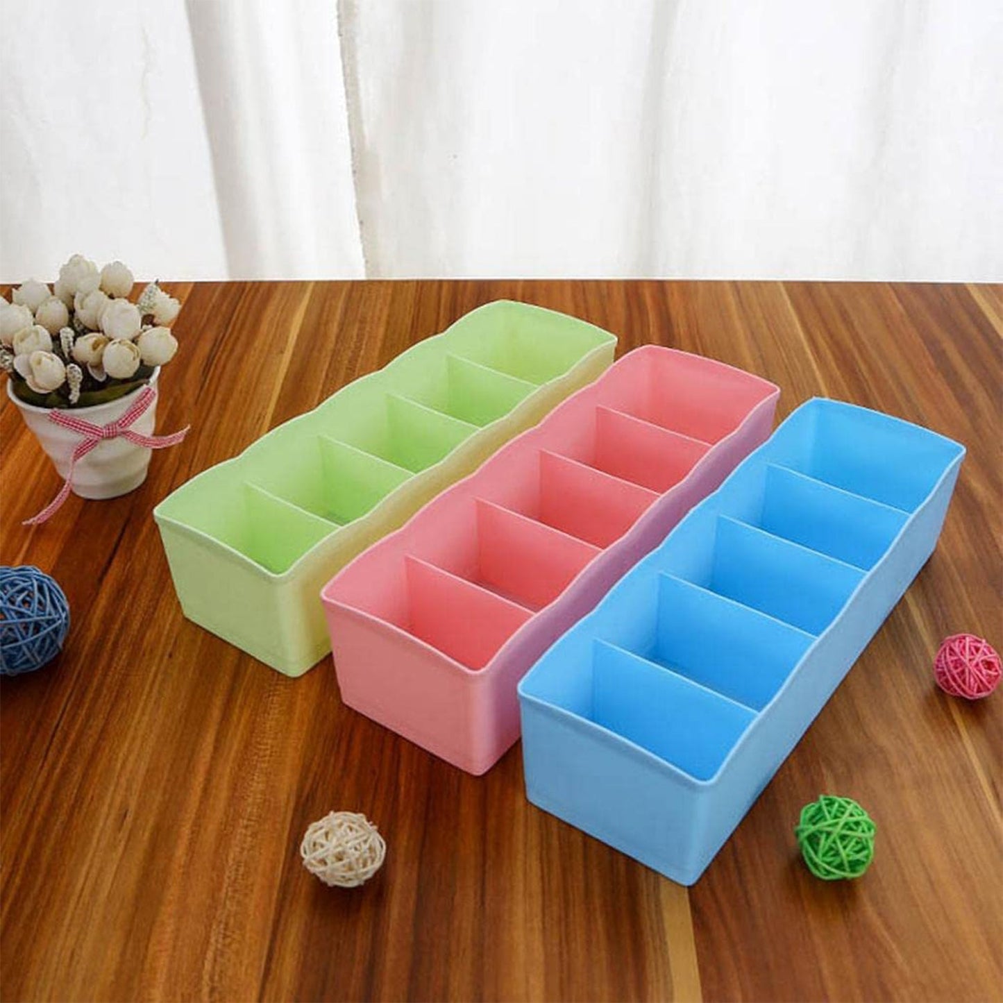Desktop Storage Organizer Box Set - 5 Grid Compartments (4-Piece) signaturekarts