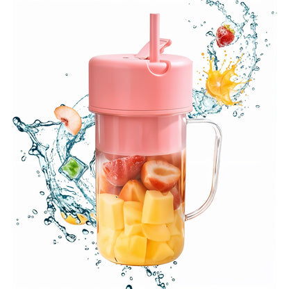 Portable Crusher Juicer With Handle & Straw, USB Rechargeable Multi Blades (420 ML) signaturekarts