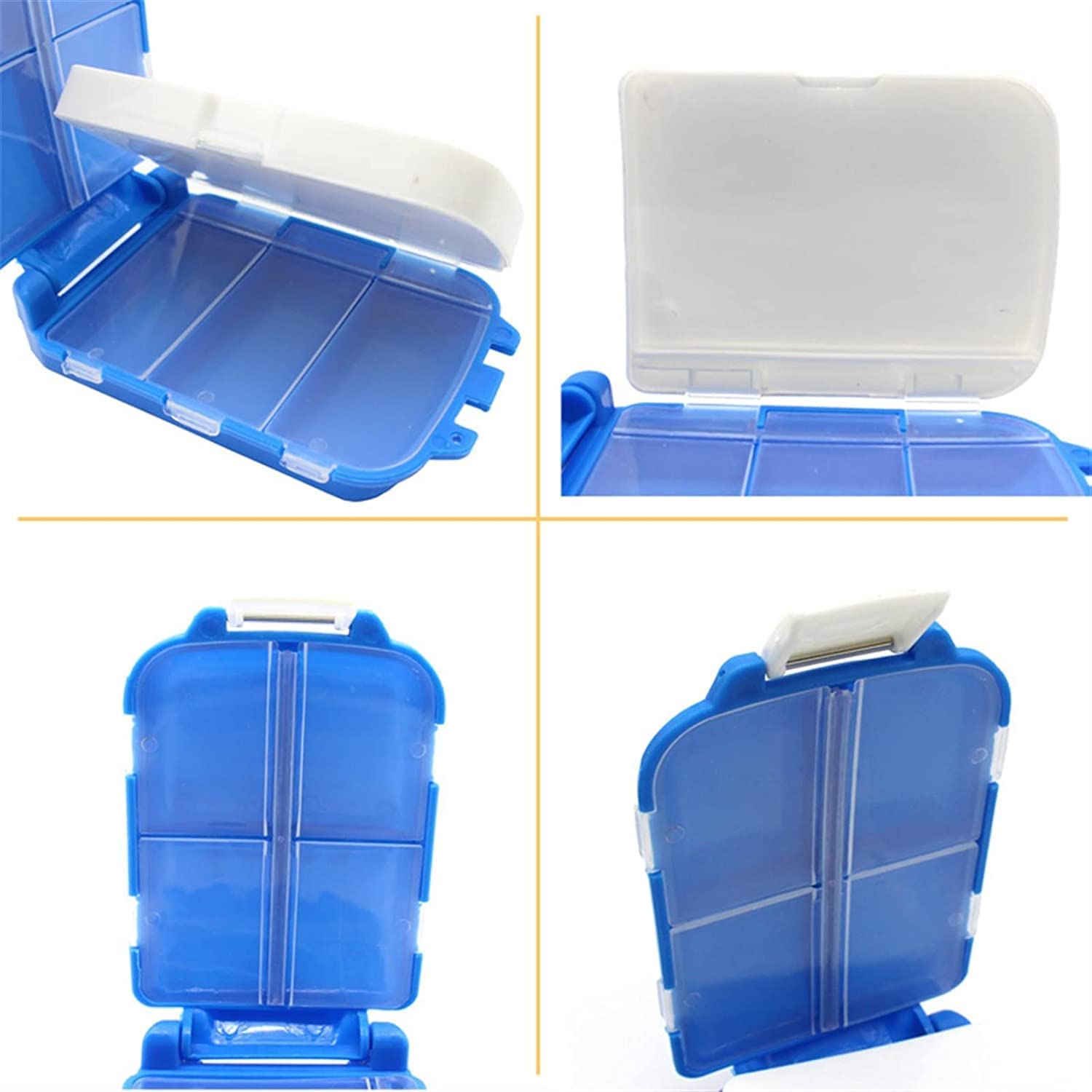 Portable Blue Dual-Sided Pill Organizer Box (1 Pc) signaturekarts