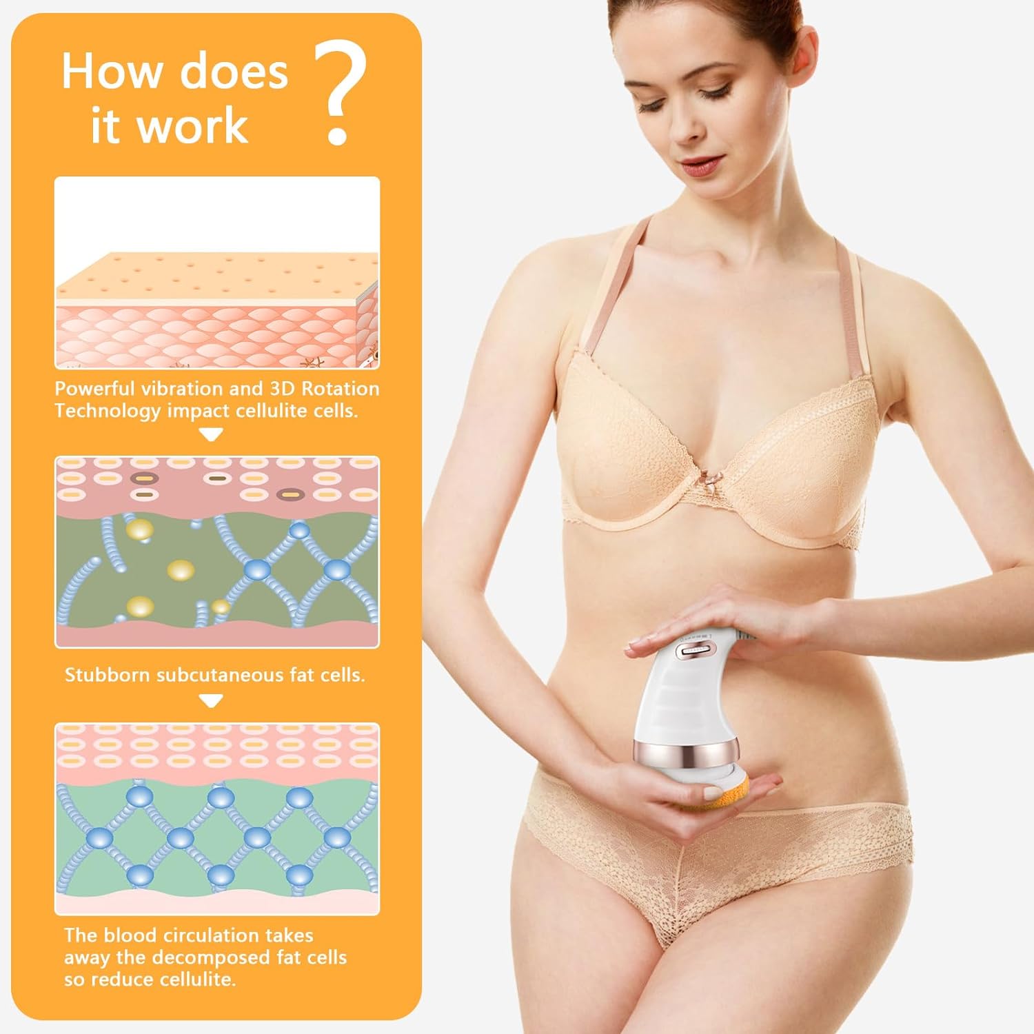 Body Sculpting Massager with 3 Pads – Adjustable Speed Handheld Body Massager signaturekarts