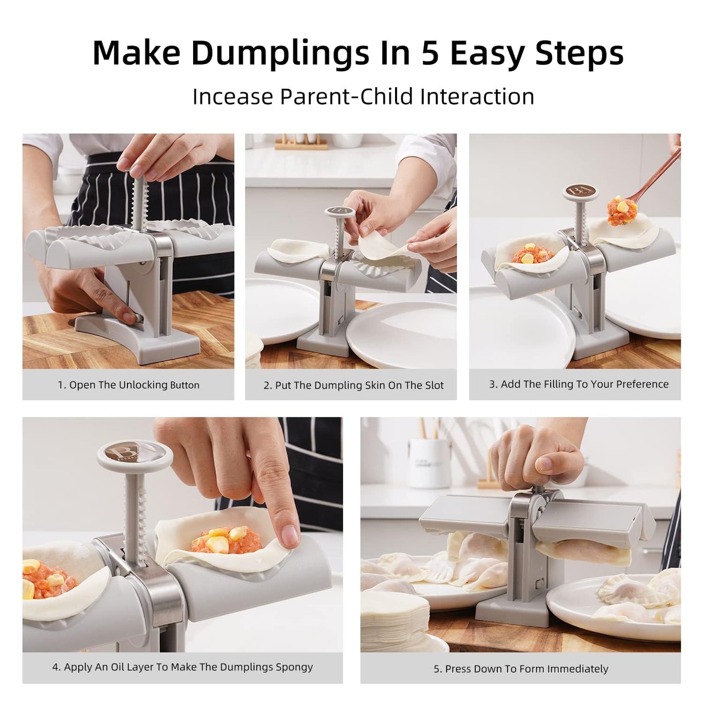 Double Head Dumpling Maker Mold – Easy Press Tool for Making Dumplings signaturekarts