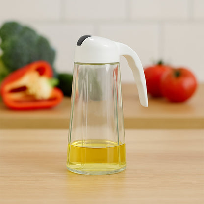 Kitchen Glass Oil Bottle Dispenser Automatic Opening Bottles  630 ML Signature kart
